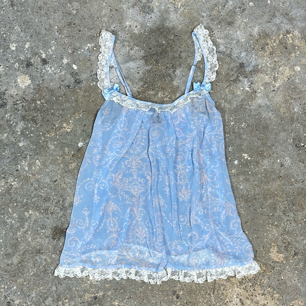 Baby Blue Lace Bow Baby Doll Top/Dress